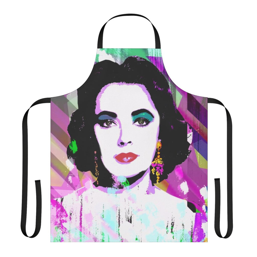 Elizabeth Taylor inspired pride-themed kitchen apron