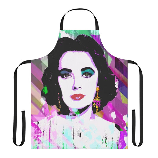 Elizabeth Taylor inspired pride-themed kitchen apron