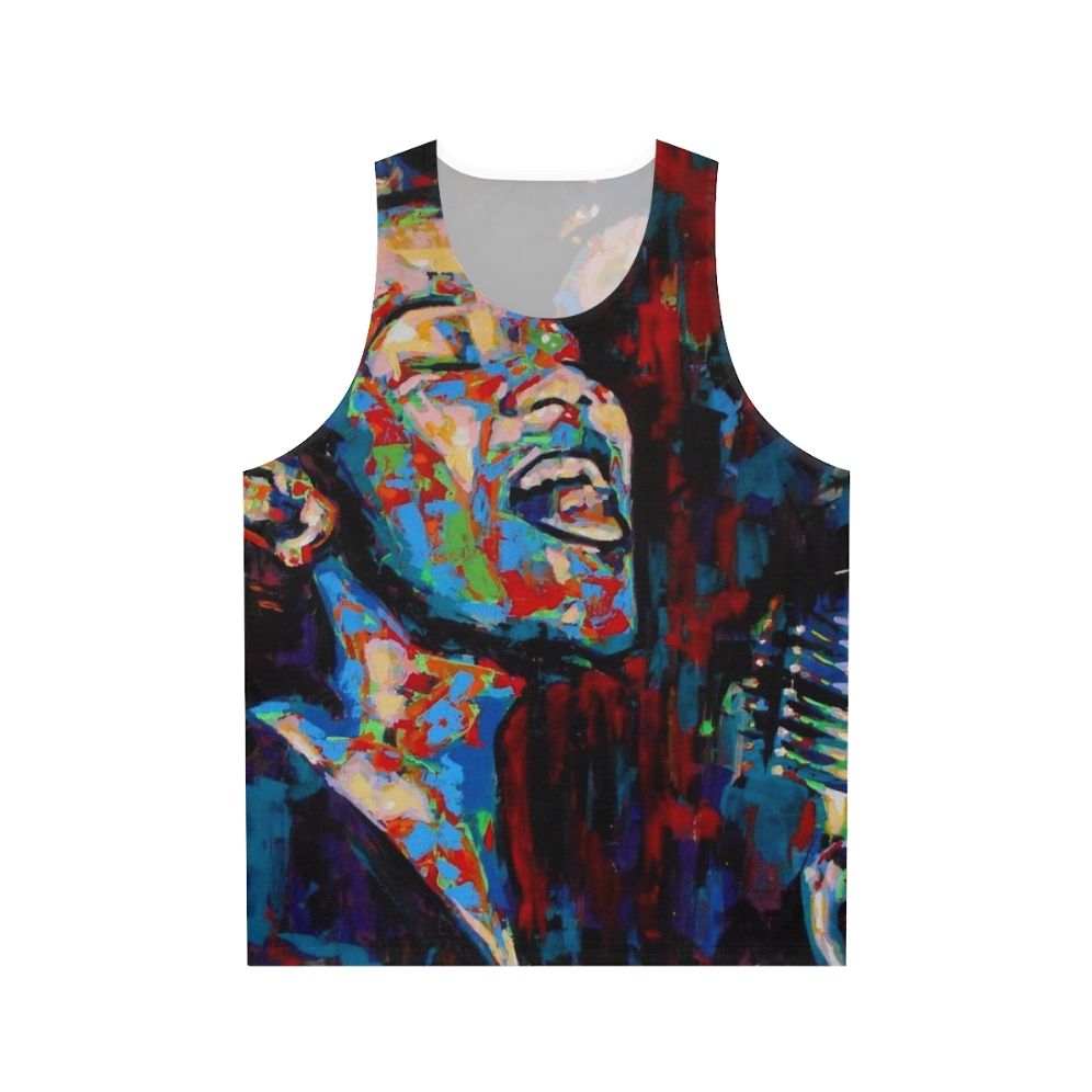 Unisex tank top featuring the iconic jazz singer Ella Fitzgerald