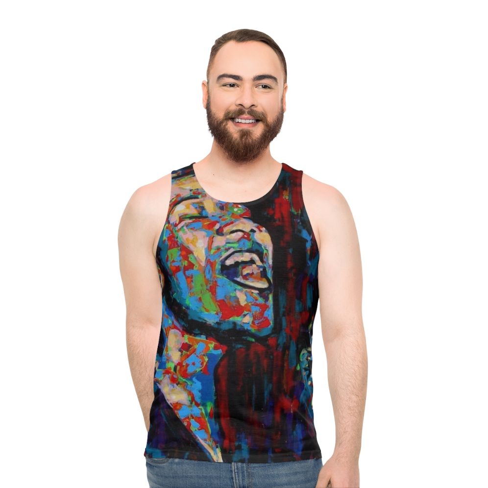 Unisex tank top featuring the iconic jazz singer Ella Fitzgerald