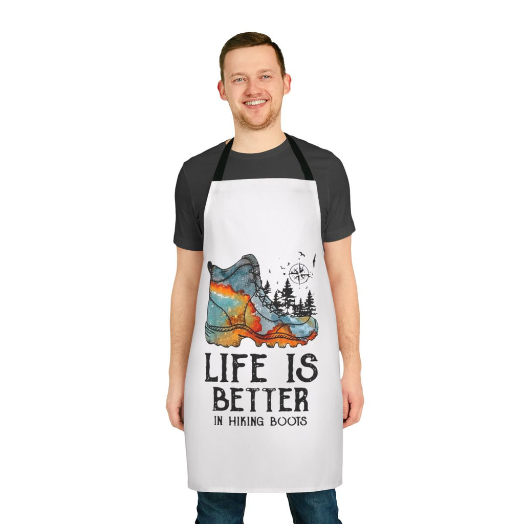 Hiker Hobbies Apron with Hiking Boots Design