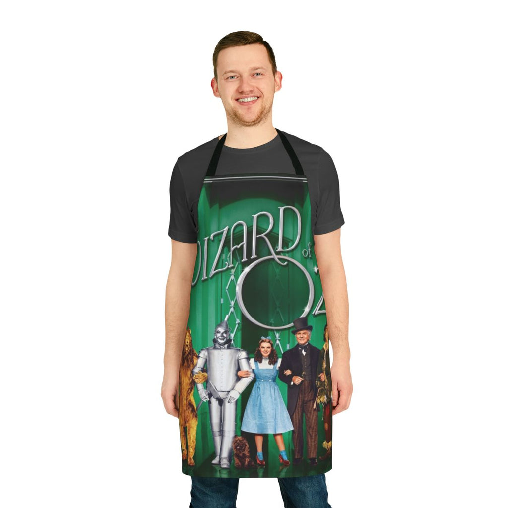 Wizard of Oz-themed apron with iconic characters and imagery from the beloved classic film and musical.