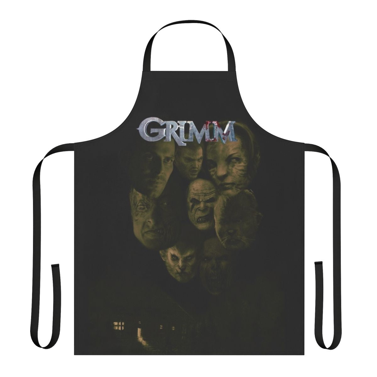 Grimm-themed apron with the text "Don't Panic I'm a Grimm"