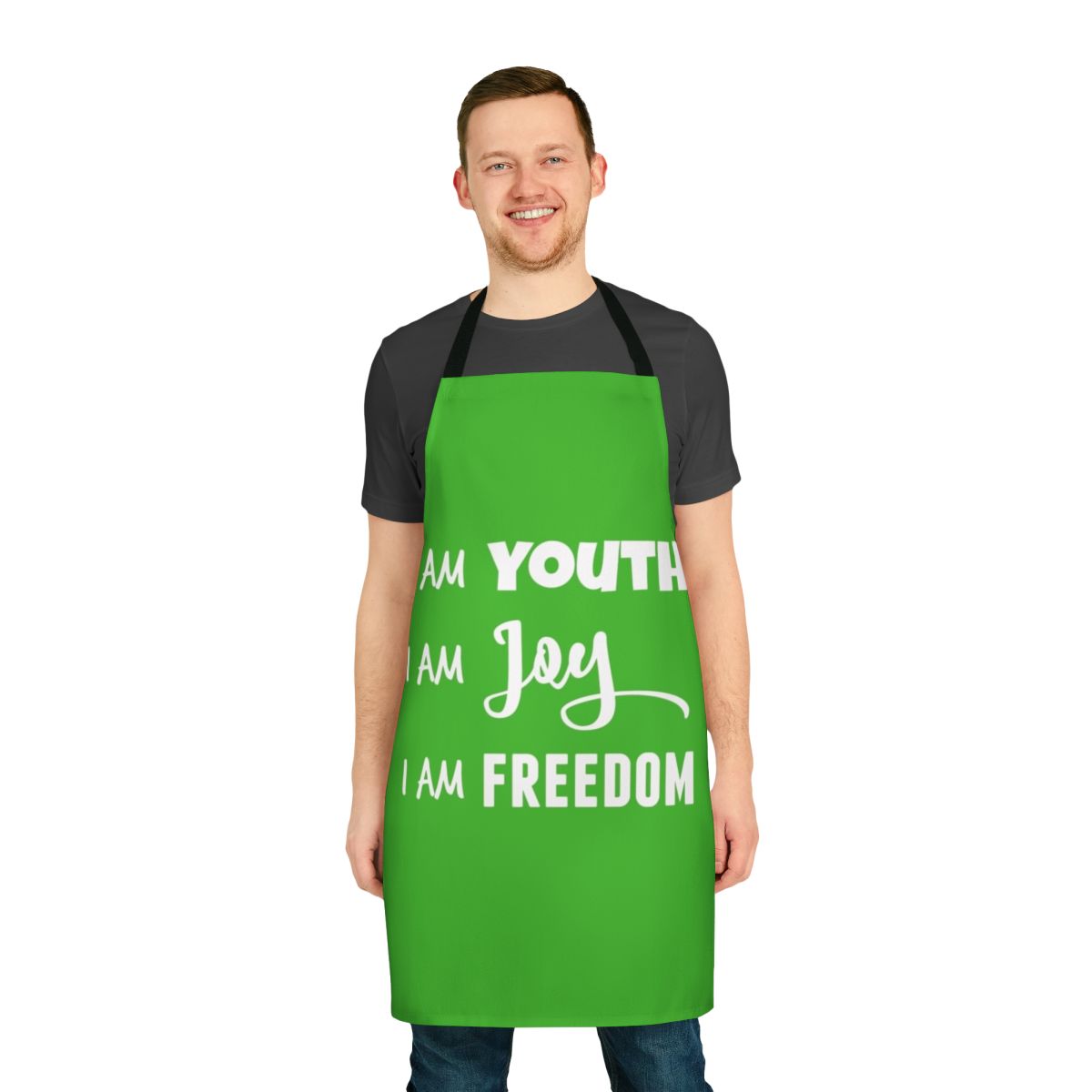 White apron with Peter Pan inspired design