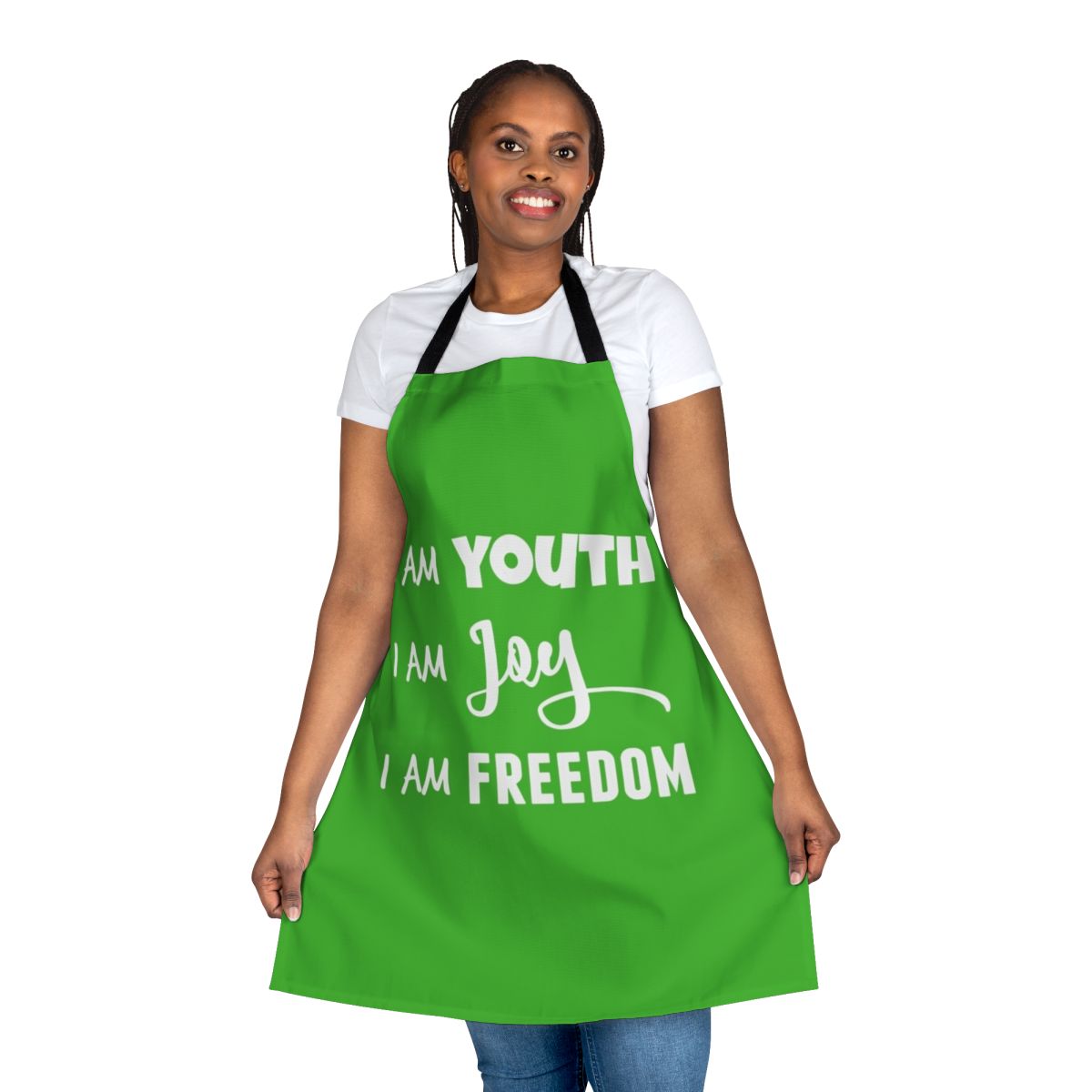 White apron with Peter Pan inspired design