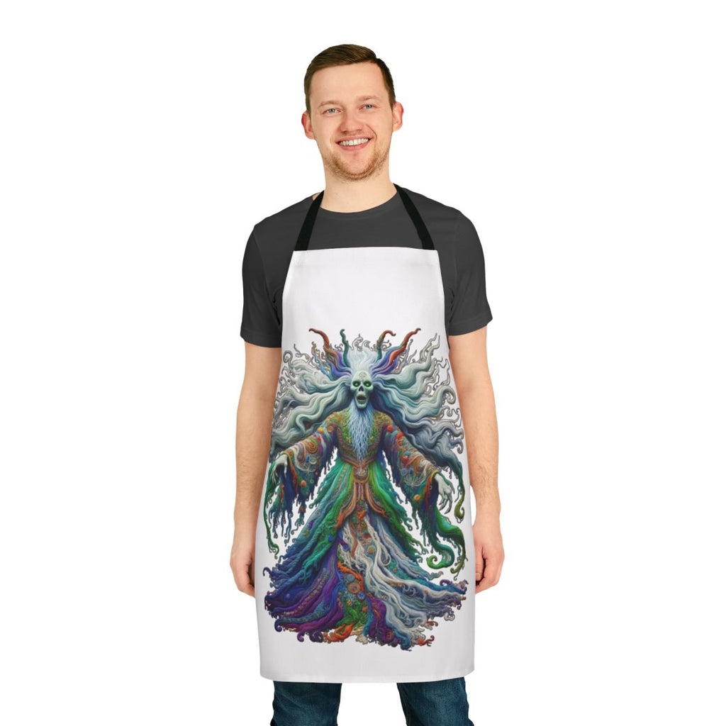 Embroidered apron featuring a mythological creature design
