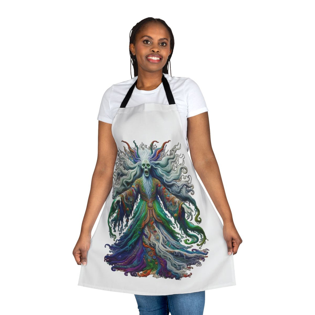 Embroidered apron featuring a mythological creature design