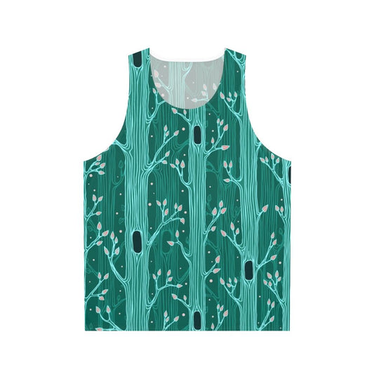Emerald forest seamless pattern unisex tank top