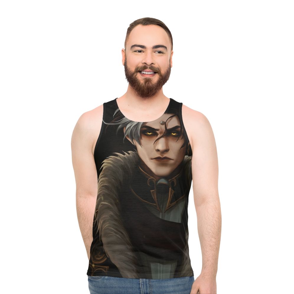 Unisex tank top with Emet Selch design from Final Fantasy XIV Shadowbringers