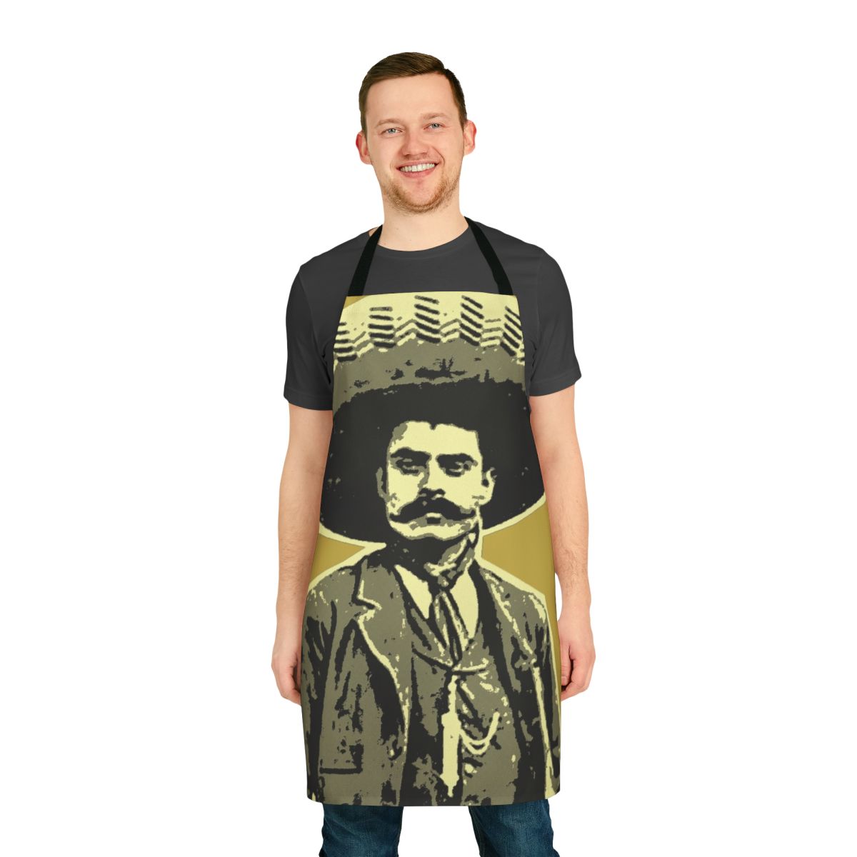 Emiliano Zapata Inspired Kitchen Apron - Commemorate the Mexican Revolution with this High-Quality Cooking Accessory