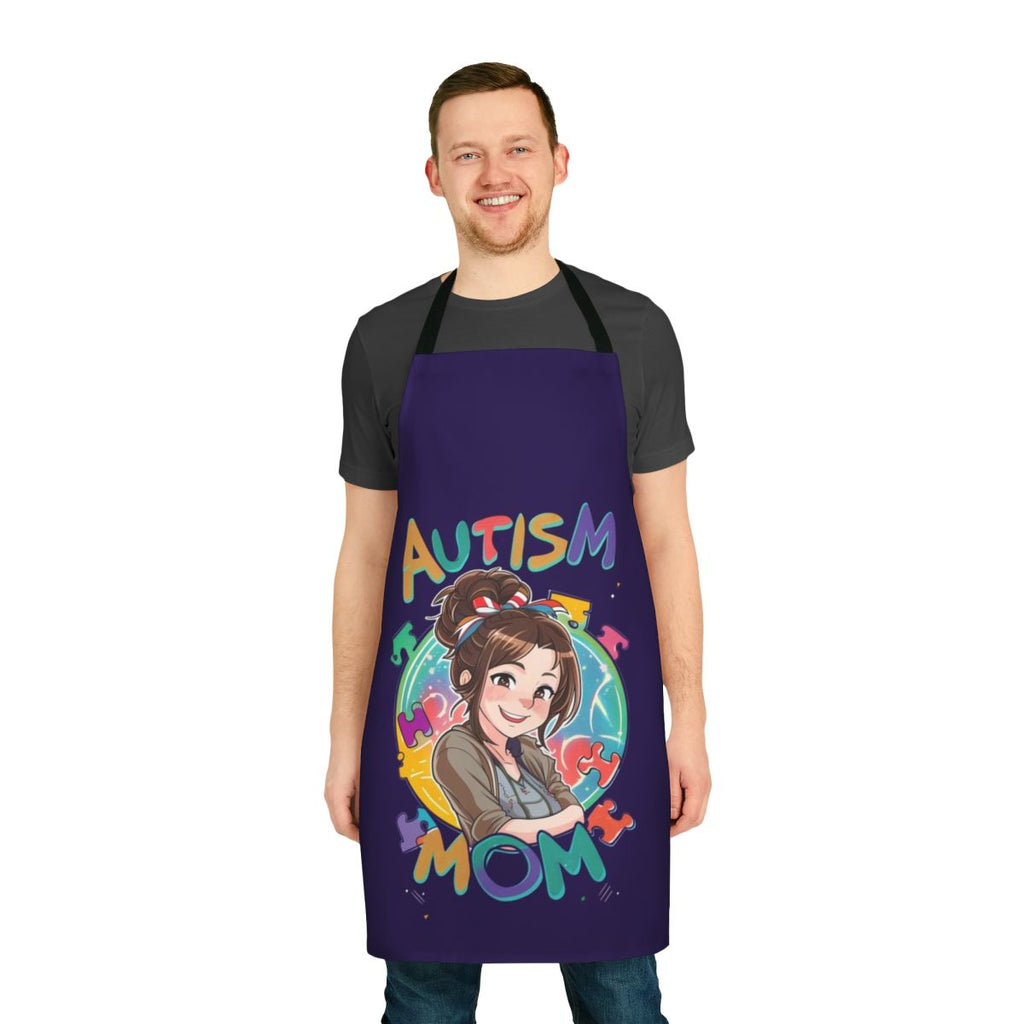 Autism Mom Apron featuring a superhero design and inspiring message