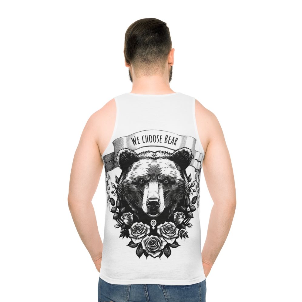 Unisex bear themed tank top for feminists