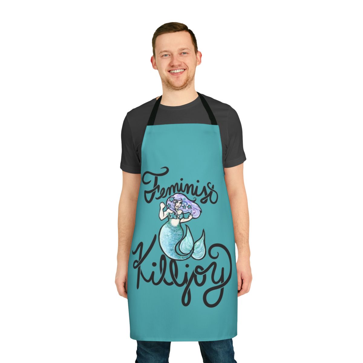 Feminist apron featuring a killjoy mermaid design, perfect for the modern feminist.