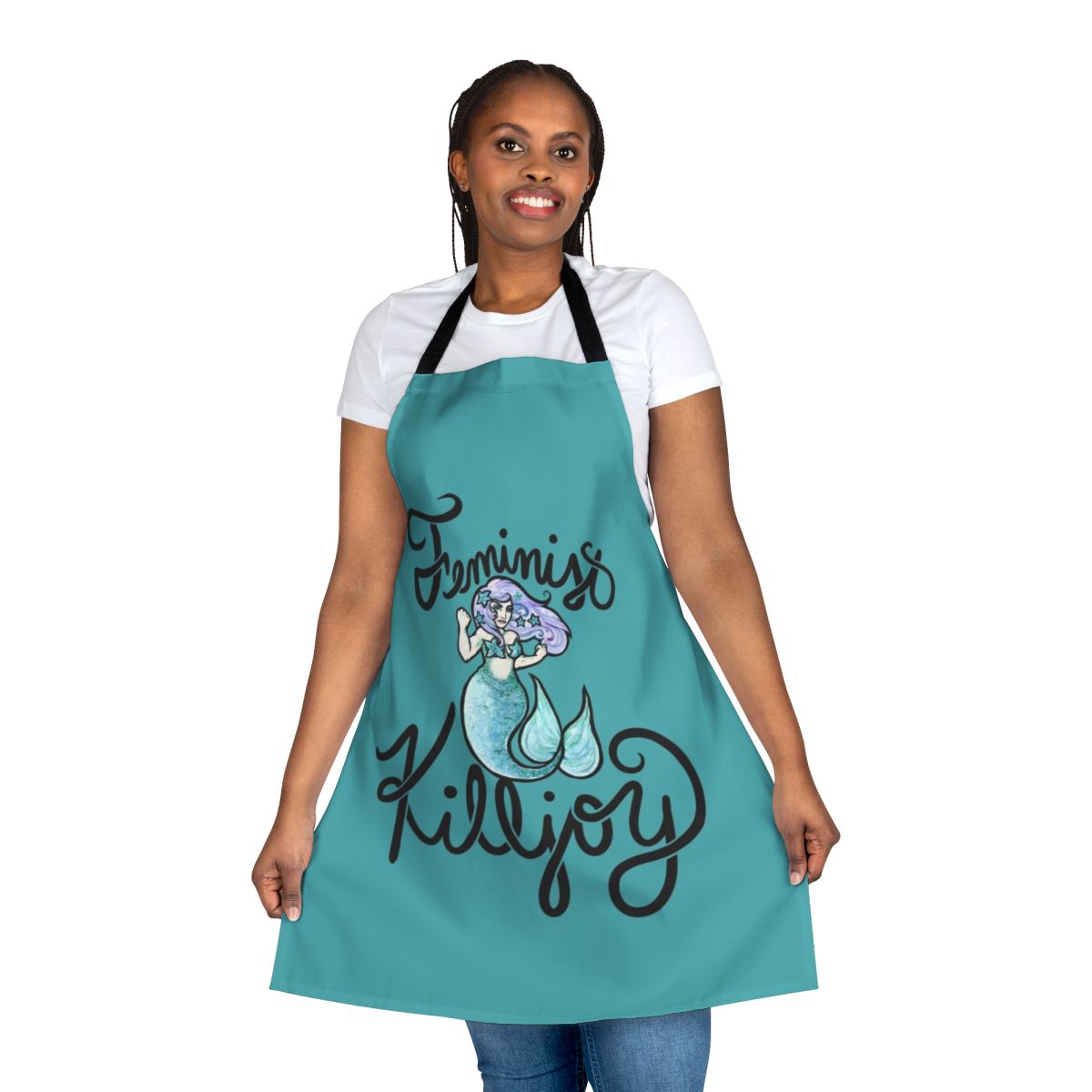 Feminist apron featuring a killjoy mermaid design, perfect for the modern feminist.
