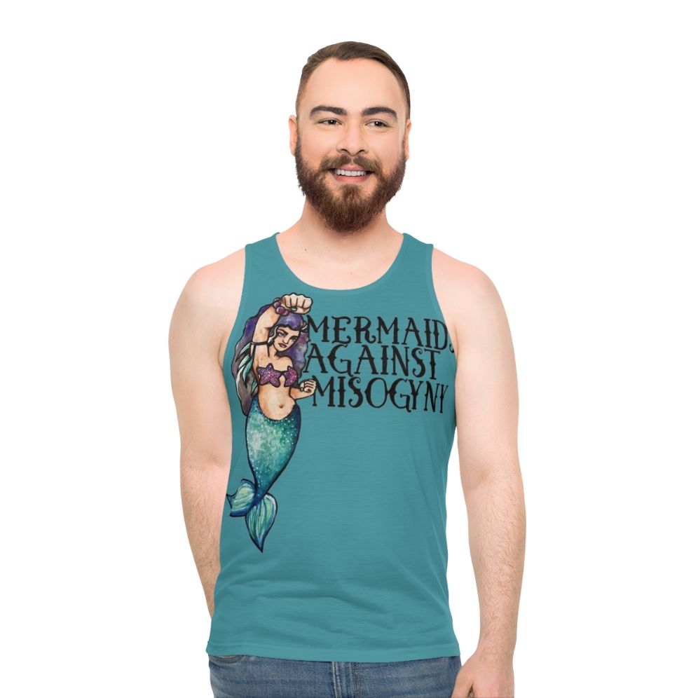 Empowering mermaid feminist tank top