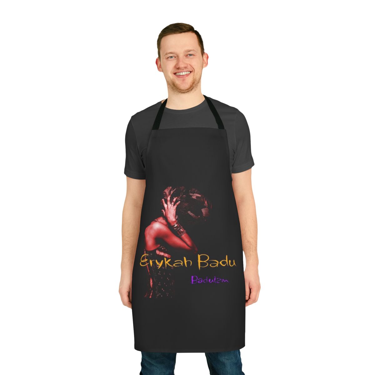 A high-quality apron featuring the iconic "Fenomenal" design, inspired by the music and style of singer Erykah Badu.