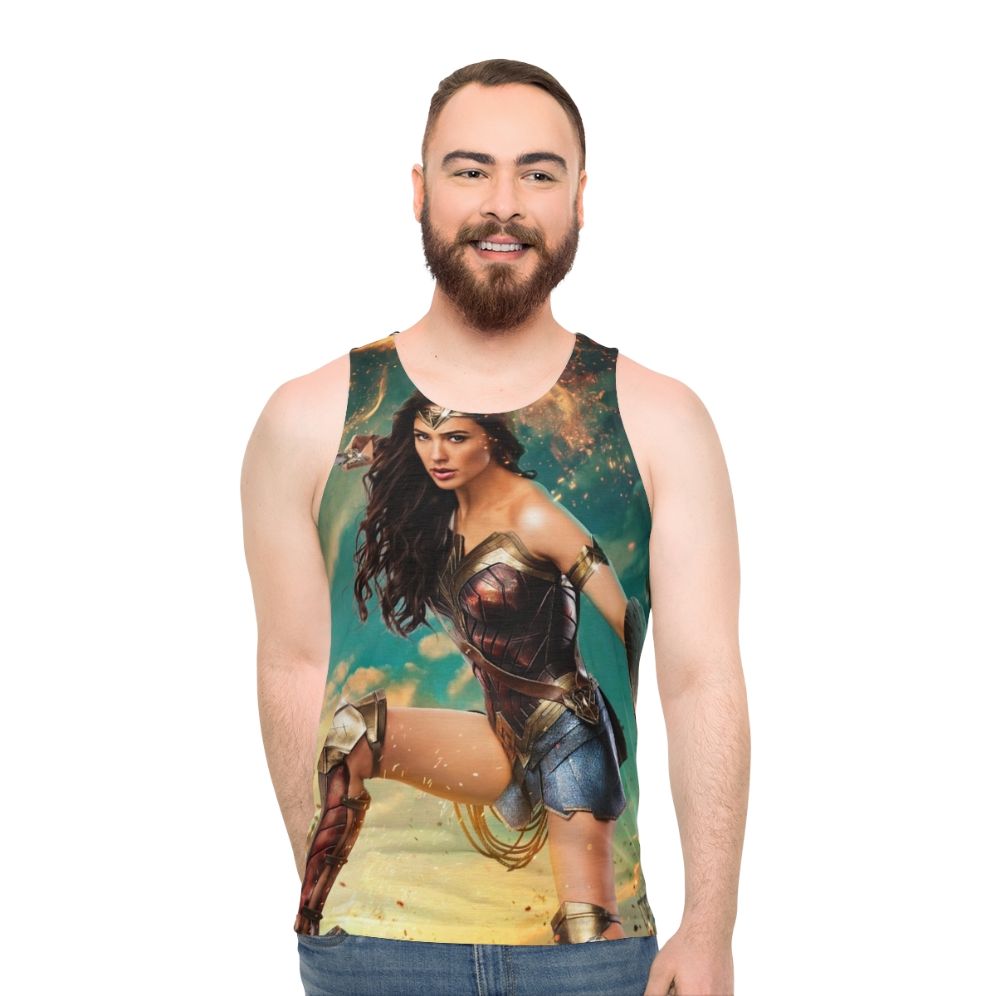 Empowering superhero amazon unisex tank top