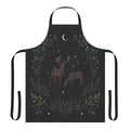 Deer in the moonlight design on a teal blue and mint green apron