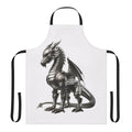 Illustration of a medieval knight's armor with a dragon motif, used as a cooking apron