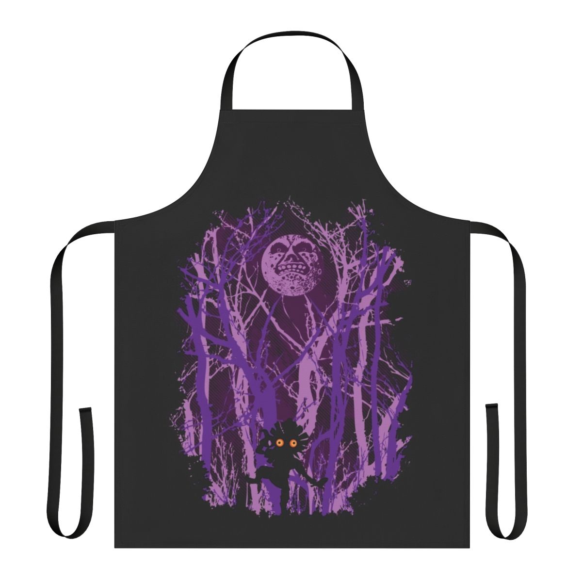 Apron with a whimsical forest and moon design, perfect for fans of adventure and fantasy