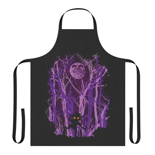 Apron with a whimsical forest and moon design, perfect for fans of adventure and fantasy
