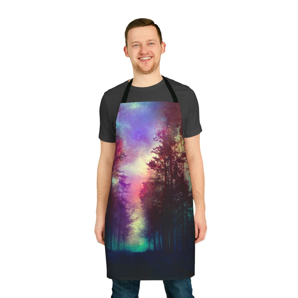 Magical forest-inspired apron with whimsical nature imagery