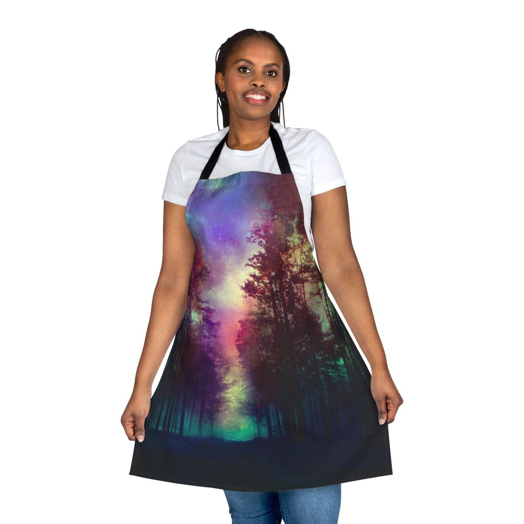 Magical forest-inspired apron with whimsical nature imagery