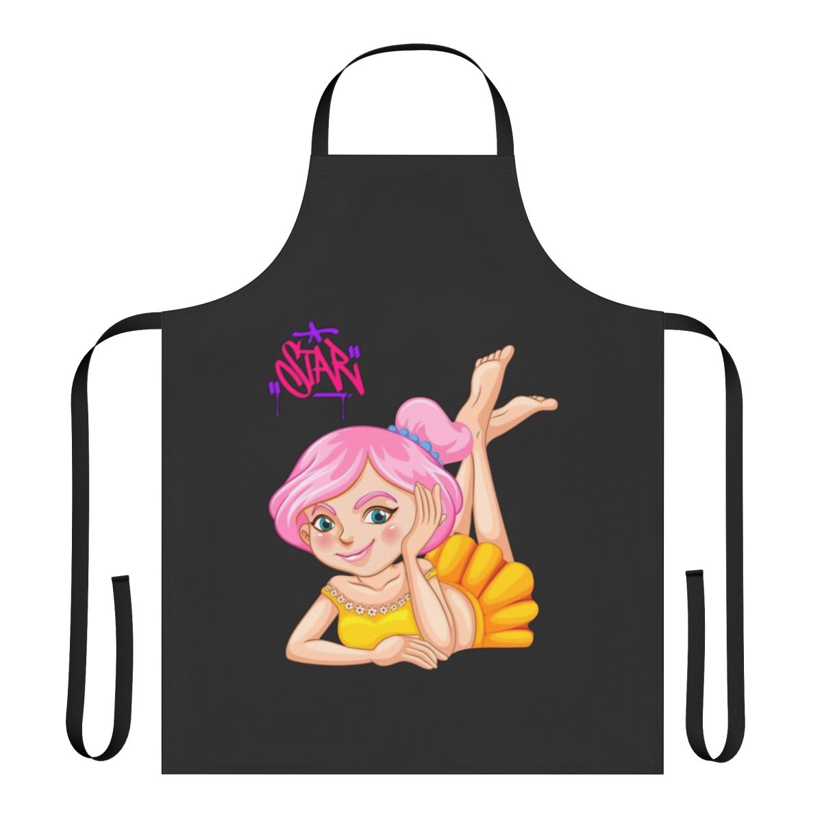 Whimsical apron featuring a variety of mythical and legendary creatures like dragons, unicorns, and more.