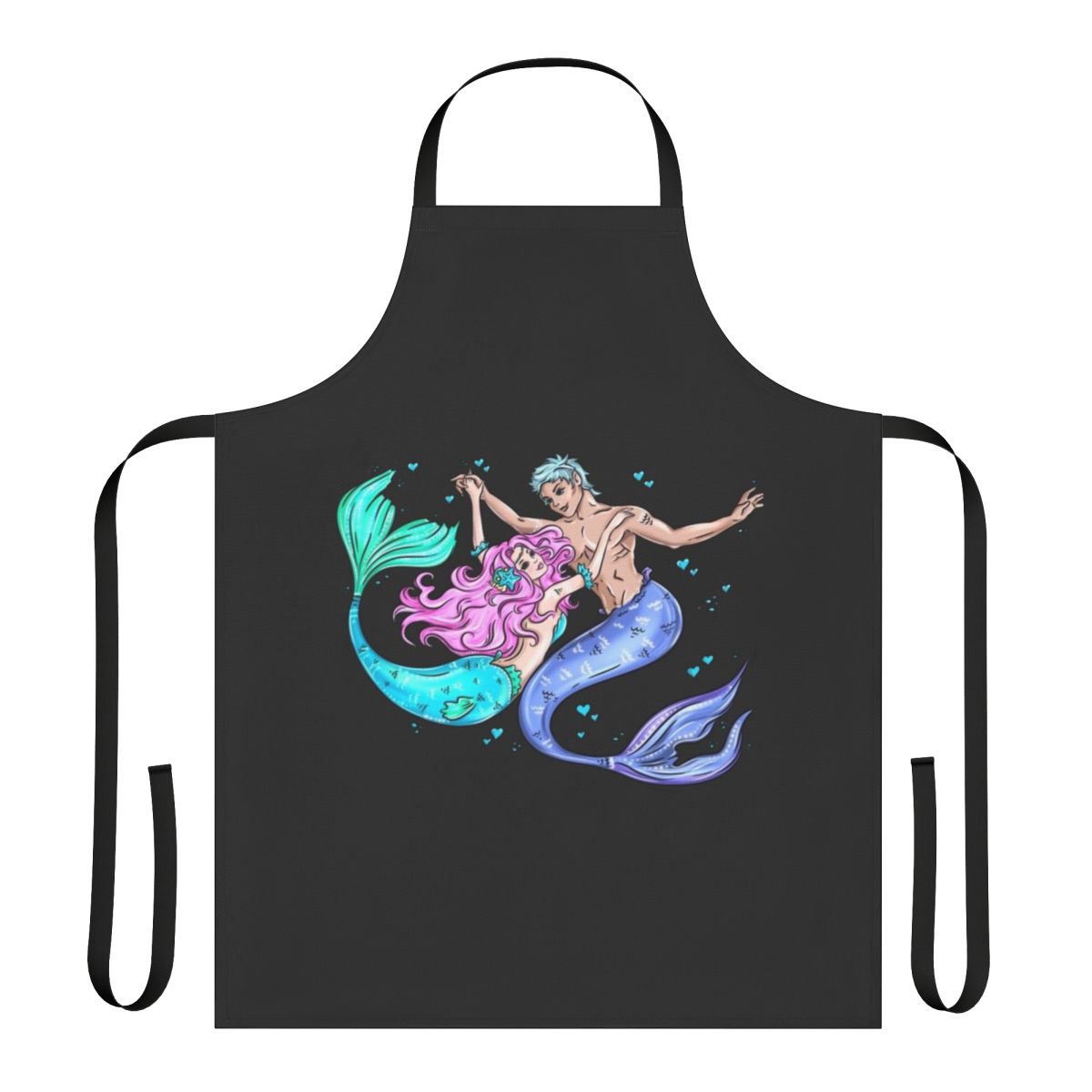 A vibrant apron featuring a whimsical mermaid design, perfect for those with a passion for the mystical and macabre.