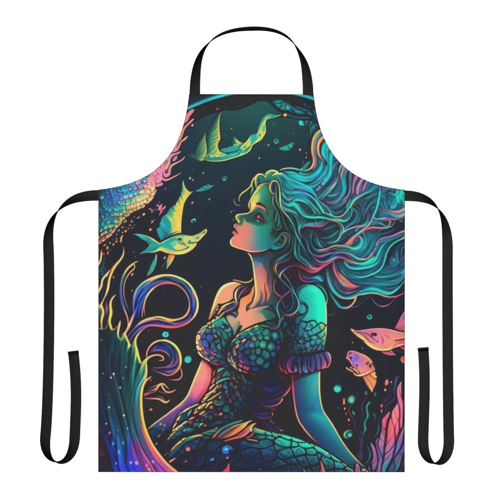 Apron featuring whimsical, enchanted mythical sea creatures