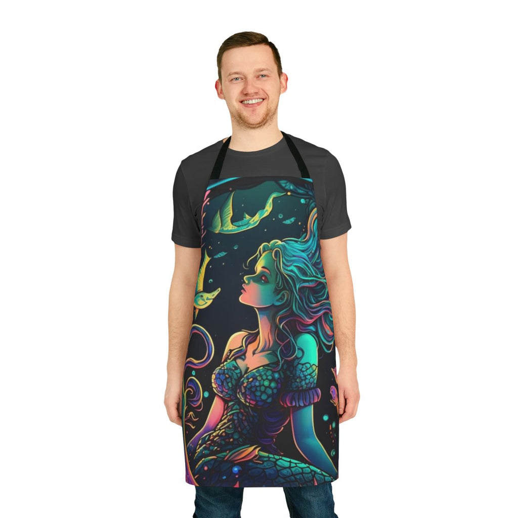 Apron featuring whimsical, enchanted mythical sea creatures