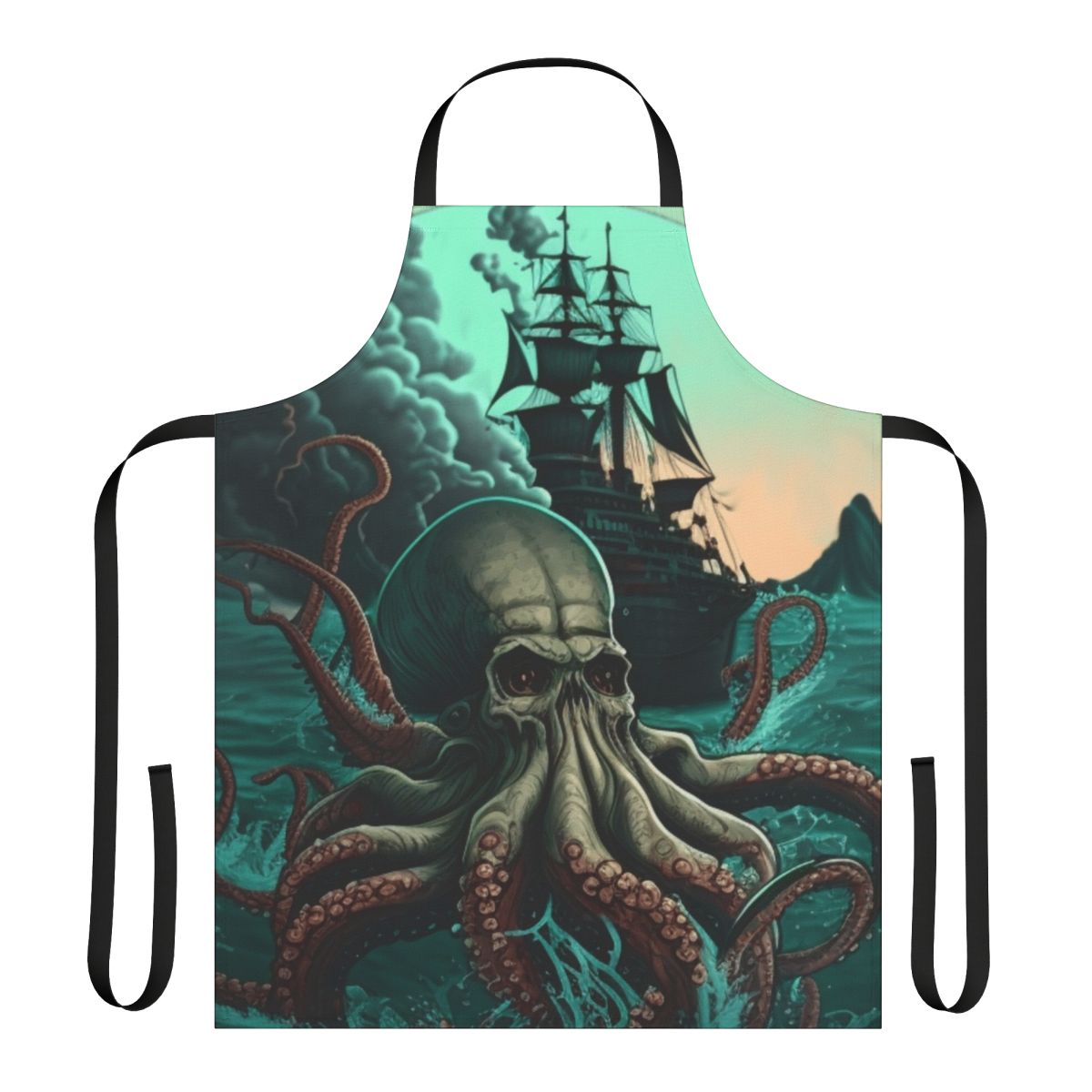 Apron featuring a whimsical design of legendary sea creatures and mythical marine animals