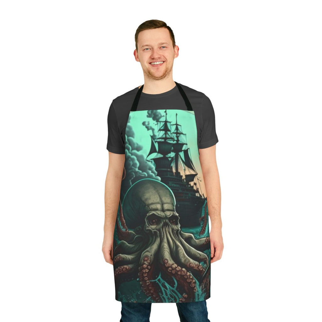 Apron featuring a whimsical design of legendary sea creatures and mythical marine animals
