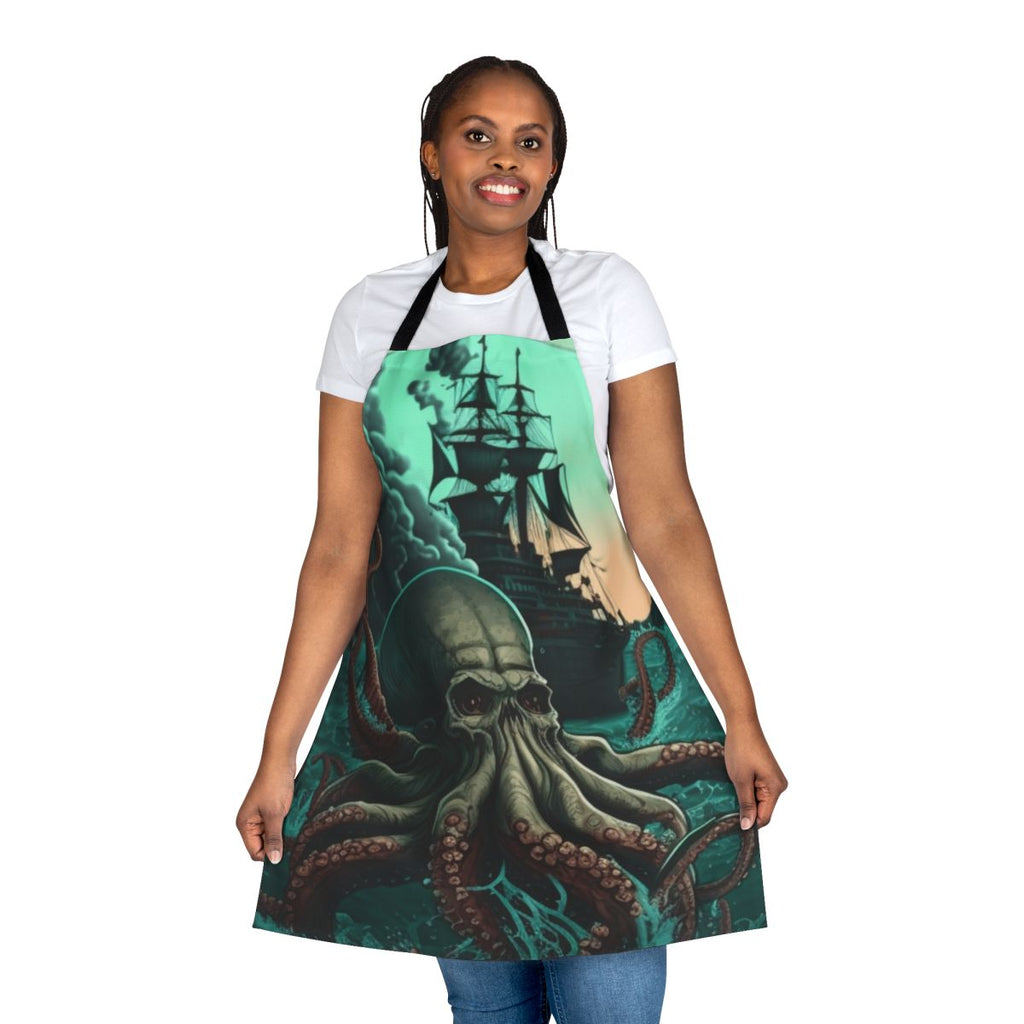 Apron featuring a whimsical design of legendary sea creatures and mythical marine animals