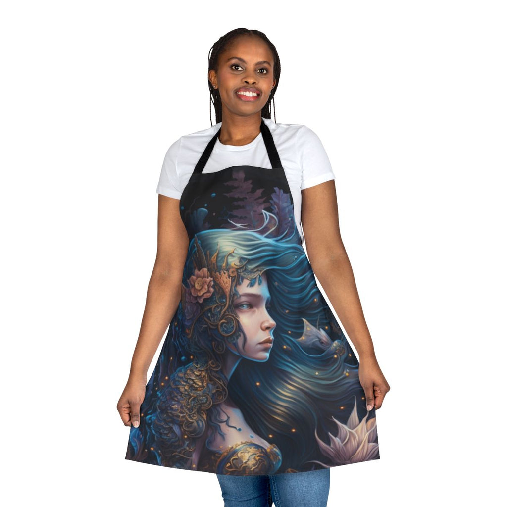 Apron featuring magical sea creatures and mythical ocean beasts