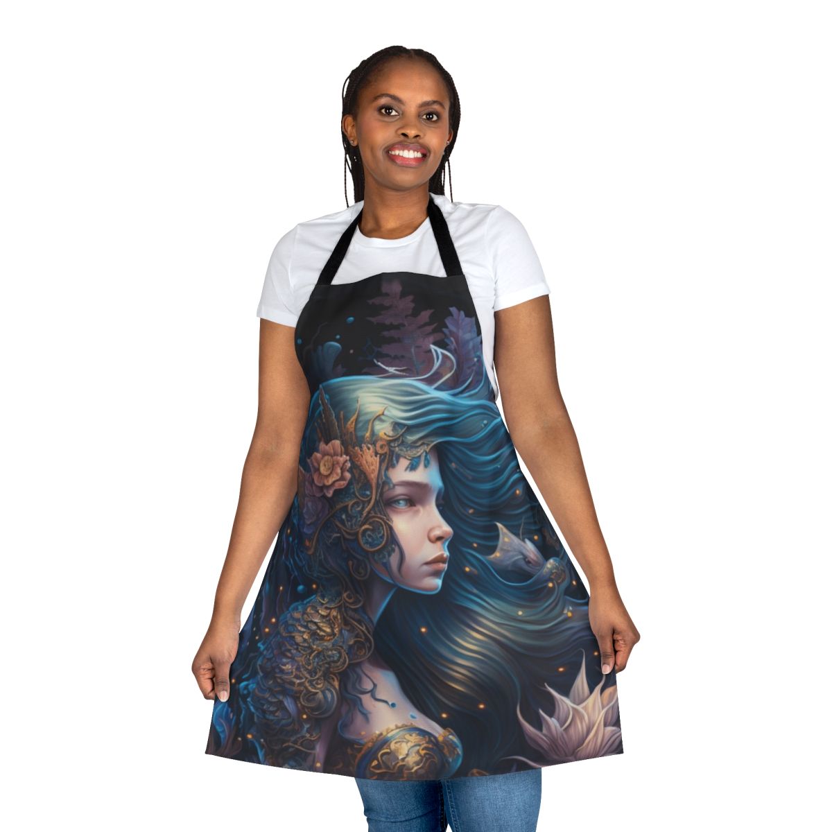 Apron featuring magical sea creatures and mythical ocean beasts