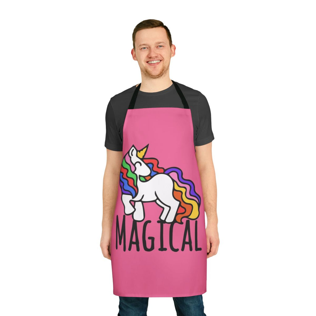 Whimsical apron featuring a magical unicorn design, perfect for cooking and baking with a touch of fantasy.