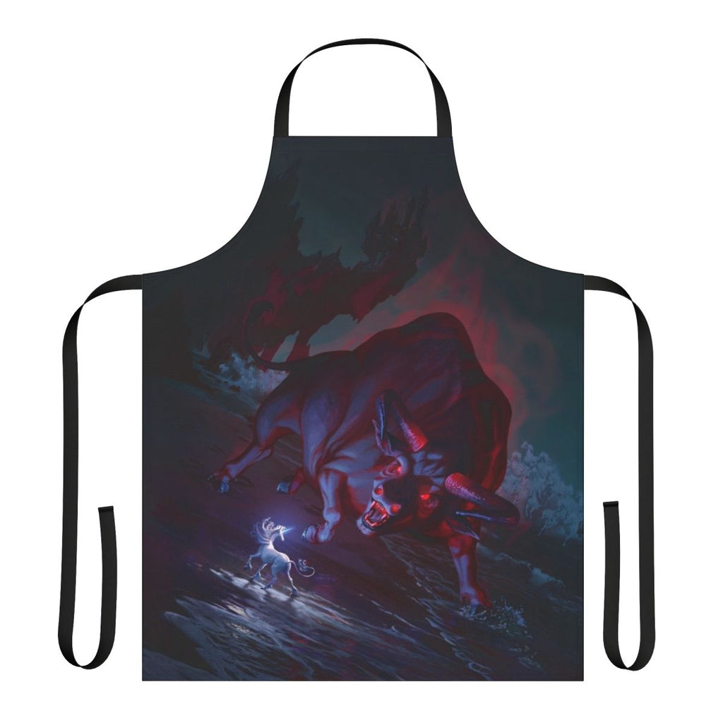 A colorful apron featuring the mystical and enchanting unicorn from the fantasy film 'The Last Unicorn'