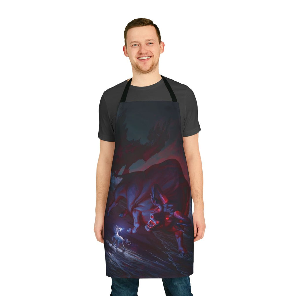A colorful apron featuring the mystical and enchanting unicorn from the fantasy film 'The Last Unicorn'