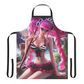 Enchanting anime-inspired apron featuring a pink-haired ghost princess in a hot spring setting