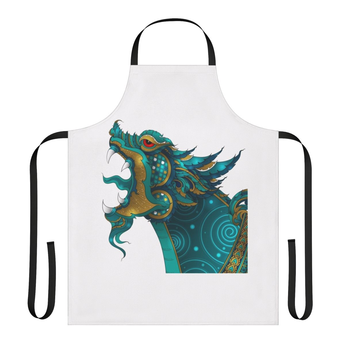 Whimsical big horn apron featuring a mythical creature and vintage animal design
