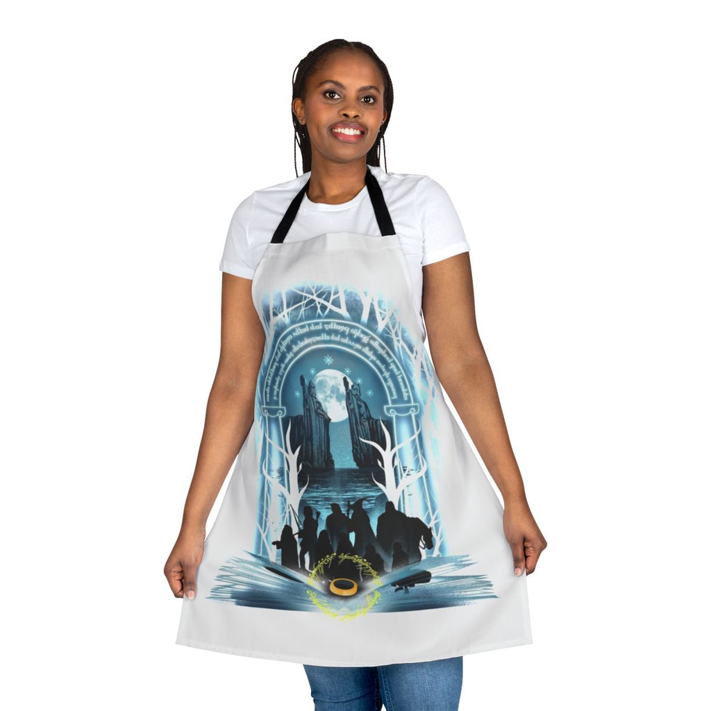 Apron with a magical book of fellowship design for book enthusiasts