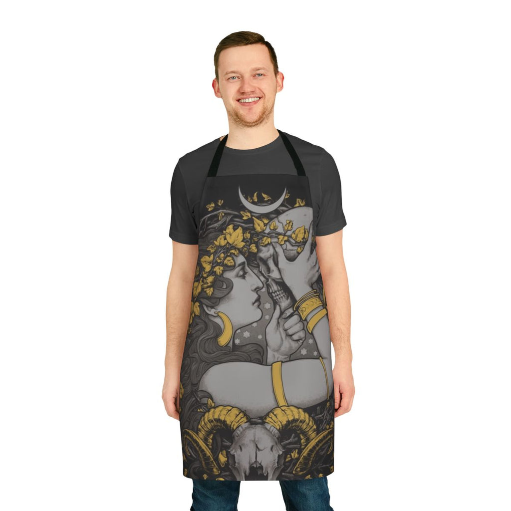 Enchanting botanical witch apron with gothic, pagan, and wiccan elements