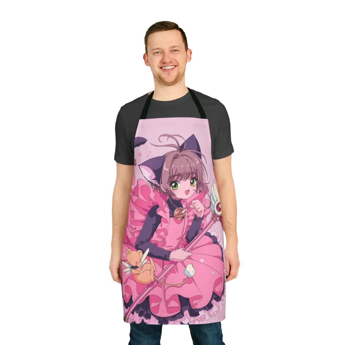 Cardcaptor Sakura-inspired apron featuring a kawaii cat design