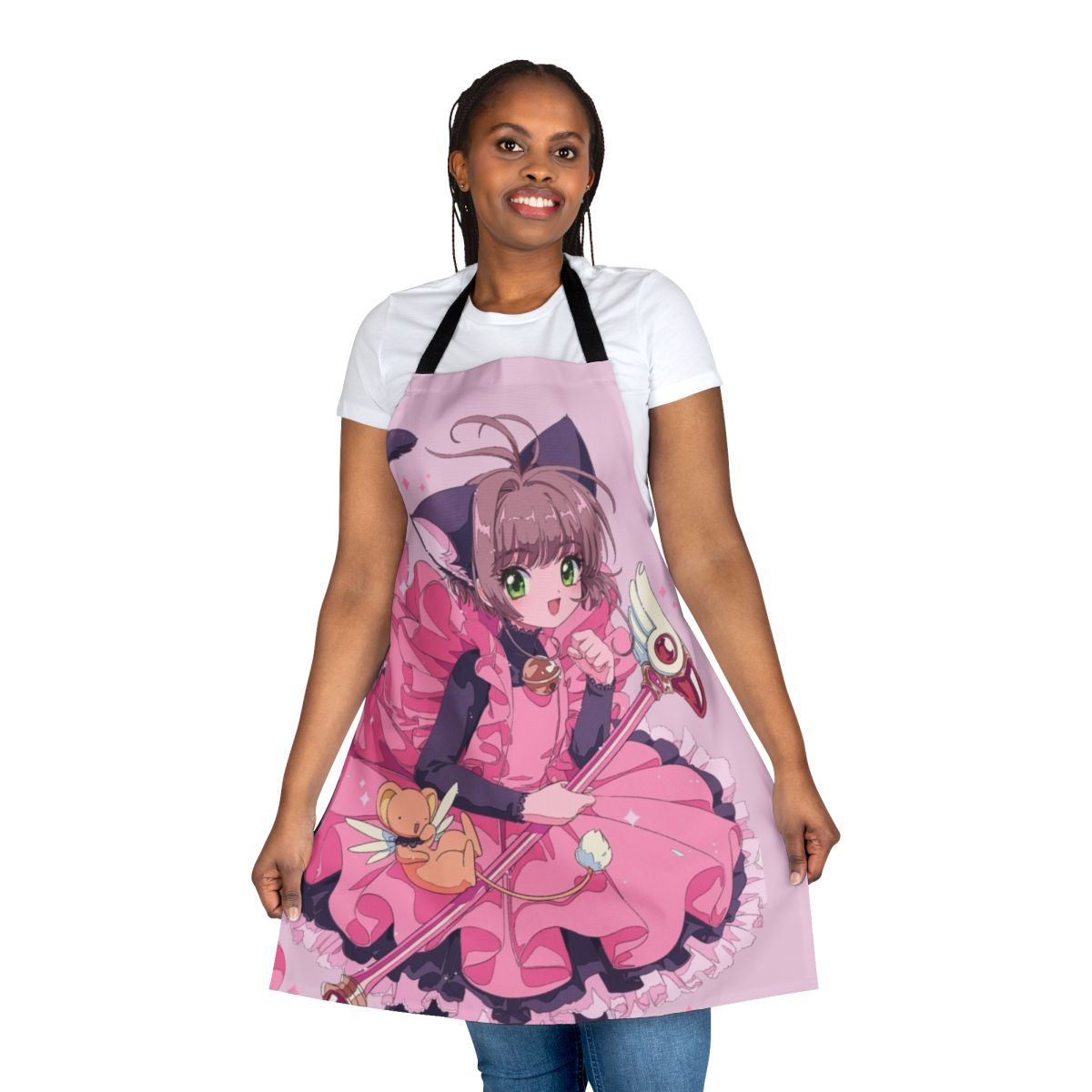 Cardcaptor Sakura-inspired apron featuring a kawaii cat design