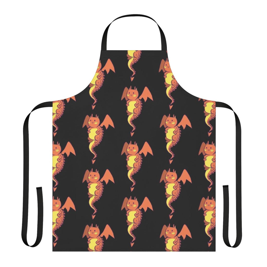 Illustration of a legendary cat dragon on a high-quality apron