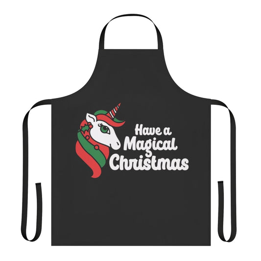 Festive Christmas apron featuring a whimsical unicorn design