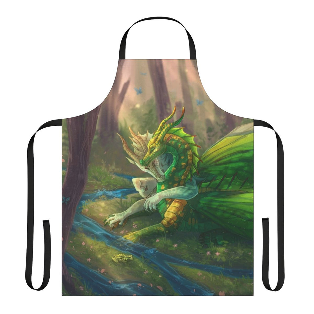 Illustration of a dragon-inspired apron featuring leafwing, sundew, and willow elements.