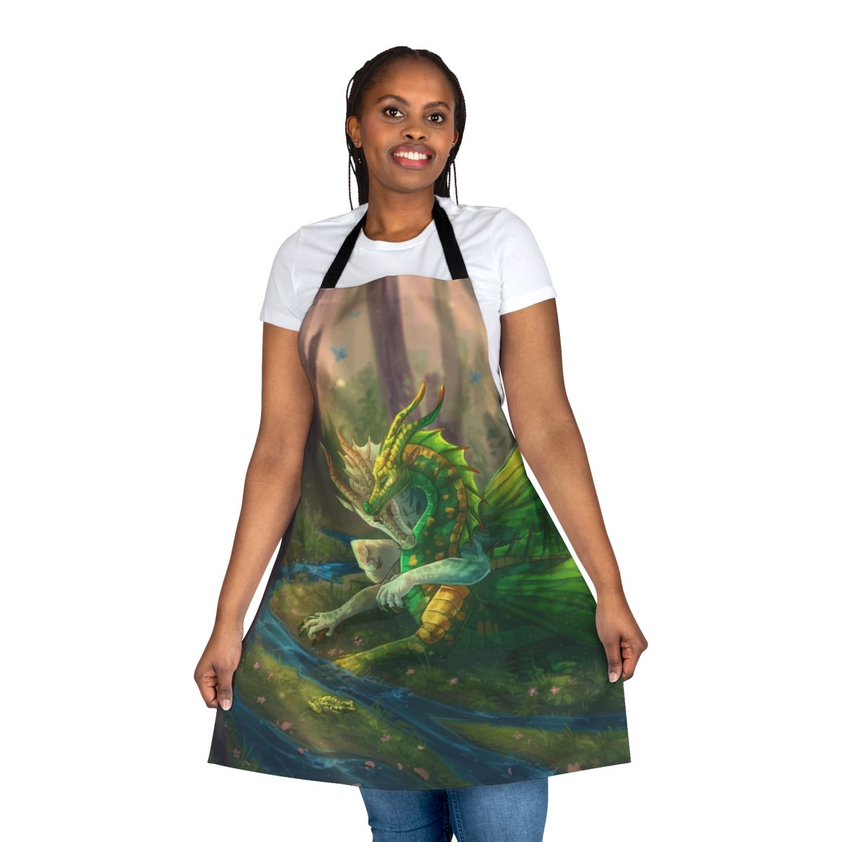 Illustration of a dragon-inspired apron featuring leafwing, sundew, and willow elements.