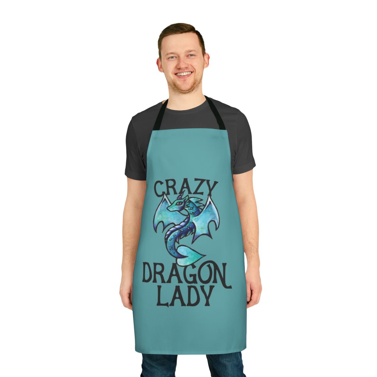 Vibrant dragon print apron with a legendary design for the modern kitchen